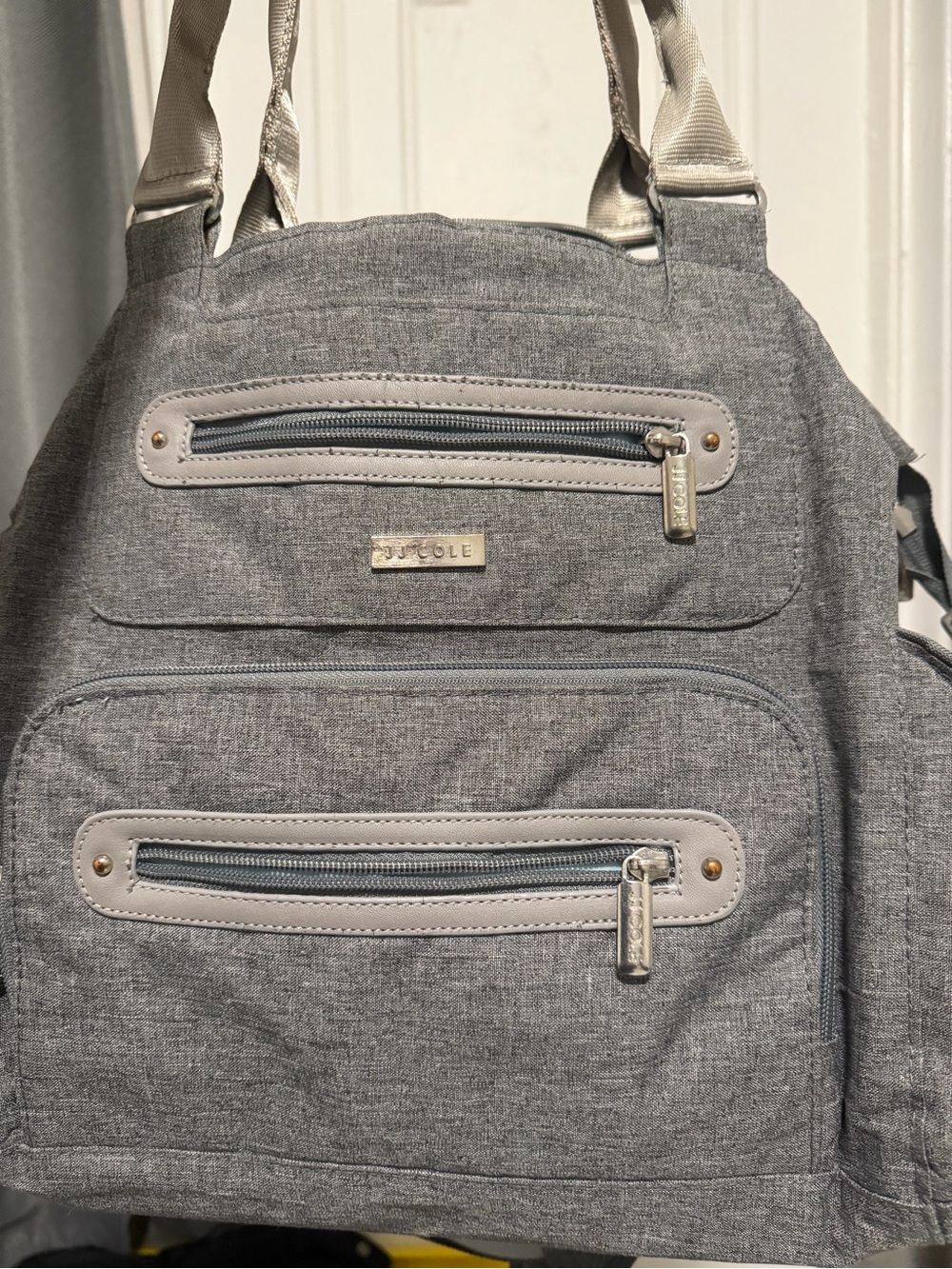 Ju-Ju-Be Gray Men's Backpack Tote with Front Zip Pockets